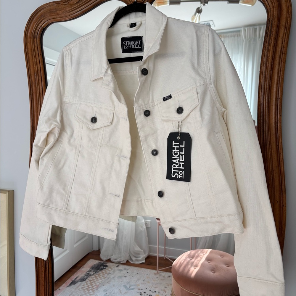Straight To Hell Women's Off-White Denim Jacket